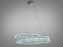 Сучасна підвісна LED-люстра з кришталем Diasha D8920/600x400CH, 86W, хром, 58×40 см - мініатюра 3