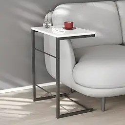 Столик Террі Ferrum-decor 650x440x330 Чорний метал ДСП Білий 16 мм (FRD-104648)