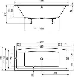 Ванна акрилова Ravak Formy 02 Slm 180x80 C891300000 Білий - мініатюра 2