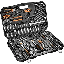 Neo Tools Набір інструментів, 233шт, 1/2", 1/4", 3/8", CrV, кейс