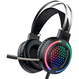 Дротові навушники ігрові Hoco Gaming LED Headphones ESD03, USB, 2х3.5mm, 2m, black