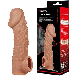 Насадка на пеніс Kokos Penis Sleeve CS 002 L 17.6 см тілесний - мініатюра 2