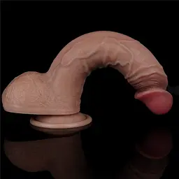 Фалоімітатор Dual Layered Silicone Nature Cock 9'' 23.5 см коричневий - мініатюра 10