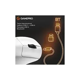 Мишка GamePro Genesis Avenger Wireless/Bluetooth/USB White (GM096W) - мініатюра 6