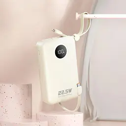 Павербанк Dudao White 20 000 mAh / 22.5 Вт (6977196680023) - мініатюра 2