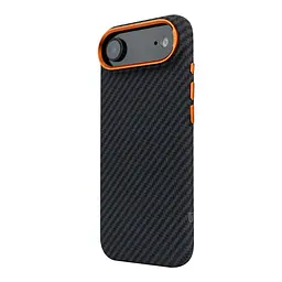 Карбоновый чехол для Apple iPhone 17 Air, LikeCarbon2 SE MagCase, черный, тонкий защитный чехол-панель из поликарбоната с магнитами N52, MagSafe, противоударный, совместим с беспроводной зарядкой, приподнятые края для защиты камеры, ArmorStandart (ARM89155) - мініатюра 5