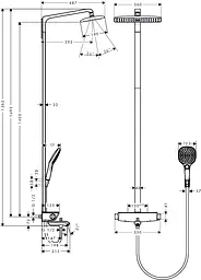 Душова система Hansgrohe Raindance Select 360 Showerpipe 27113000, Хром - мініатюра 2