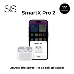Бездротові Bluetooth-навушники SmartX Pro 2 Premium вакуумні, білі Smart X SAP2P - мініатюра 5
