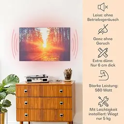 Інфрачервоний обігрівач Klarstein Wonderwall Air Art Infinite 580Вт (10035172) - мініатюра 2