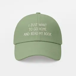Кепка «I just want to go home and read my book» оливкова - мініатюра 6