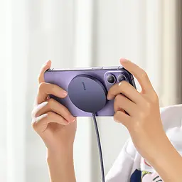 Бездротовий зарядний пристрій Baseus Simple Mini3 Magnetic Wireless Charger 15W Dusty Purple (CCJJ040205) - мініатюра 9