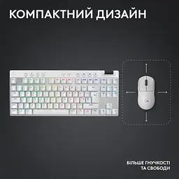 Клавіатура Logitech G PRO X TKL Lightspeed Tactile USB UA White (920-012148) - мініатюра 2