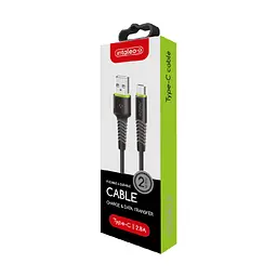 Дата кабель USB 2.0 AM to Type-C 2.0m Black Intaleo (1283126521423) - мініатюра 2