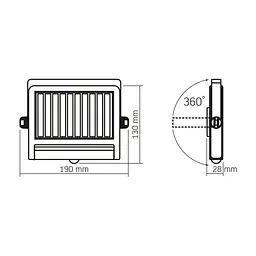 Прожектор Videx IP54 600Lm 5000K Сенсорний (VL-WLSO-025-S) - мініатюра 2