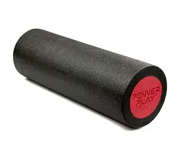 Масажний ролик (роллер) гладкий PowerPlay 4021 Fitness Roller Чорно-червоний (30x15 см) (PP_4021_BL/Red_(30*15))