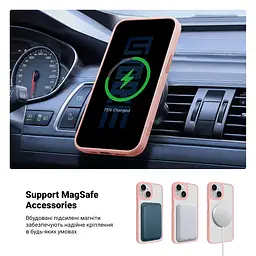 Чехол для Apple iPhone 14, Uniq MagCase, розовый, противоударный, панель-накладка с MagSafe, ударопрочный TPU+PC, с магнитом MagSafe, поддержка полноценной беспроводной зарядки, ArmorStandart (ARM75291) - мініатюра 4