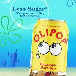Газований напій Olipop Prebiotic Soda Spongebob Pineapple Paradise 355 мл - мініатюра 4