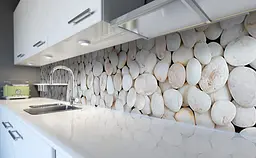 Кухонний фартух Happy Pocket Морське каміння галька вінілова для кухні 65х250 см Текстури Бежевий Z183678 - мініатюра 5