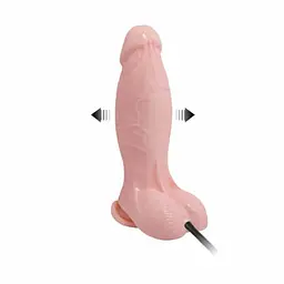 Фалос із функцією розширення Baile Inflatable Dildo Flesh, 19.3х4.3 см - мініатюра 2