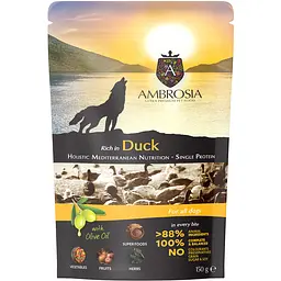 Вологий корм для собак Ambrosia Mediterranean паштет з качкою 150 г