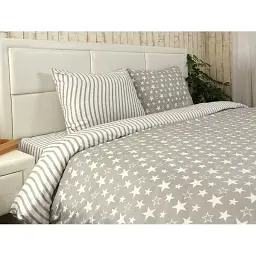 Комплект постільної білизни з мікрофібри Руно Star полуторний сірий - мініатюра 3