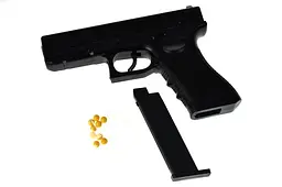 Іграшковий пістолет металевий на кульках кульки C7 Airsoft Gun Pistol, в коробці чорний. 18,7x13x4,2 см - мініатюра 4
