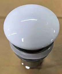 Донний клапан для раковини Koer PW-07-11 автоматичний Click-Clack з переливом і білою керамічною накладкою 1 1/4″ KR5784 - мініатюра 2