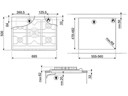 Газова варильна поверхня Smeg SR975XGH - мініатюра 6