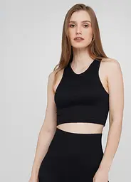 Топ-майка у рубчик HALTER TOP RIB 18862 S-M чорний - мініатюра 2