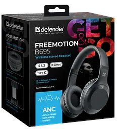 Гарнітура Defender FreeMotion B695 Bluetooth ANC Black (63695) - мініатюра 9