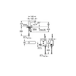 Монокран Grohe сенсорний, 6V Euroeco Cosmopolitan E 36384000, Хром - мініатюра 2