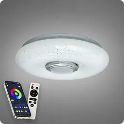 Люстра світлодіодна 517 Dlight RGB з пультом і колонкою 45Вт Білий (02146) - мініатюра 8