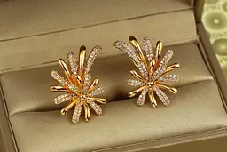 Сережки Xuping Jewelry Феєрверк 2,6 см золотисті