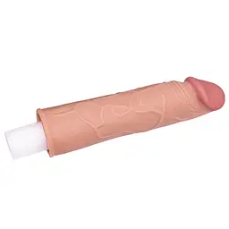 Збільшуюча насадка на член Lovetoy Pleasure X-Tender Penis Sleeve Flesh Add 1, +3 см (тілесний) - мініатюра 2