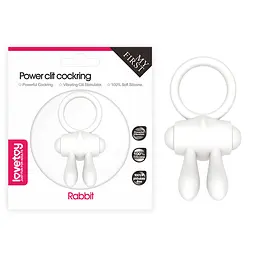 Ерекційне кільце з вібрацією Lovetoy Power Clit 7.5 см білий - мініатюра 7