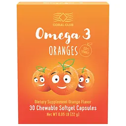 Омега-3 апельсин Корал Клаб, 30 жувальних капсул | Omega 3 Oranges Coral Club