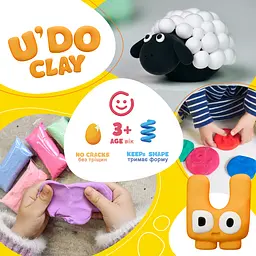 Набір для творчості Strateg U'DO Clay 192 г (6 г x 32 шт.) (30898) - мініатюра 3