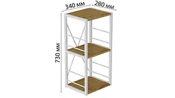 Етажерка 3/34 Ferrum-decor Серії Коннект 73x34x28 білий ДСП Дуб Артізан 16мм (FRD-104297) - мініатюра 7