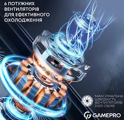 Охолоджувальна підставка для ноутбука до 15,6 дюймів GamePro GPCP-660 6xfans - мініатюра 8