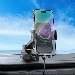 Автотримач із зарядним пристроєм Borofone BH203 Blue Charm Wireless 15W - мініатюра 6