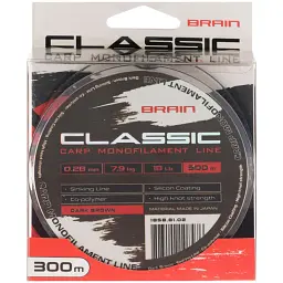 Волосінь Brain Classic Carp Line (dark brown) 300 м 0.28 мм 18 lb 7.9 кг - мініатюра 2