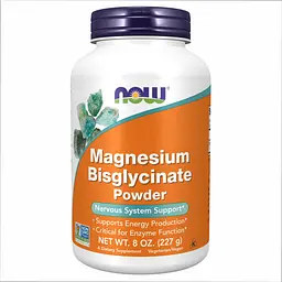 Магній Now Foods (Bisglycinate Powder) - 8 oz, для м'язів і нервової системи