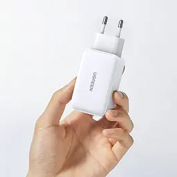 Зарядний пристрій адаптер живлення Ugreen CD244 65 W (3 порти 2C + 1 A) (15334) біле - мініатюра 2