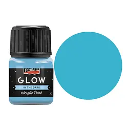 Акрилові фарби Pentart для декору Glow in the dark, Блакитна, 30 мл (5997412761443)