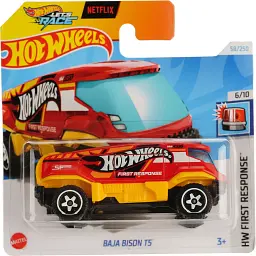 Набір: Базова машинка Hot Wheels HW Green Speed Delorean Alphas помаранчева (5785) + Базова машинка Hot Wheels HW First Response Baja Bison T5 жовта з червоним (5785) - мініатюра 3