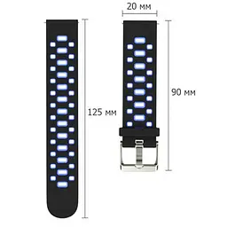 Спортивний ремінець Primo Perfor Classic для годинника Samsung Galaxy Watch Active/Active 2 Black Blue - мініатюра 5