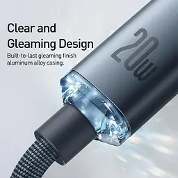 Кабель Baseus Crystal Shine Series Fast Charging Data Cable Type-C to iP 20W 2m CAJY000301 Black - мініатюра 5
