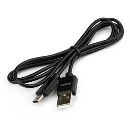 Дата кабель USB 2.0 AM to Type-C 1.0m 3A 18W PVC black Vinga (VCPUSBTC3ABK) - мініатюра 2