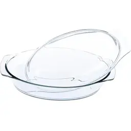 Каструля із термоскла з кришкою овальна 1500ml MS-0360