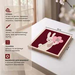 Набір для килимової вишивки «Зайчик з квіткою» - мініатюра 4